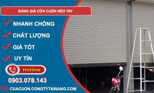 tìm hiểu bảng giá cửa cuốn kéo tay