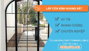 thợ lắp cửa kính khung sắt