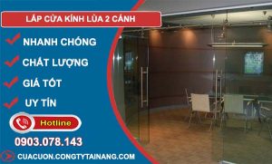 thợ lắp cửa kính lùa 2 cánh