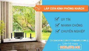 thợ lắp cửa kính phòng khách