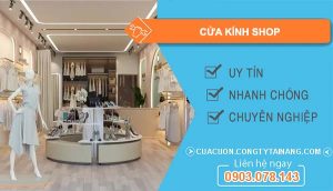 dịch vụ lắp cửa kính shop