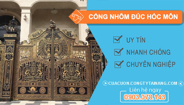 Thi công cổng nhôm đúc Hóc Môn