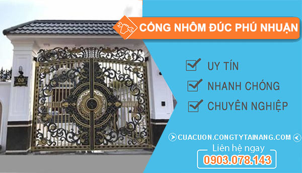 Thi công cổng nhôm đúc Phú Nhuận