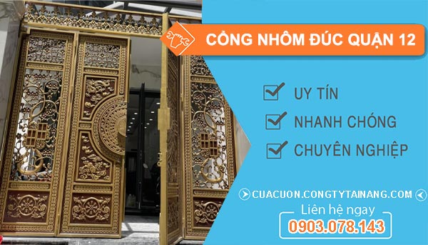 Thi công cổng nhôm đúc Quận 12