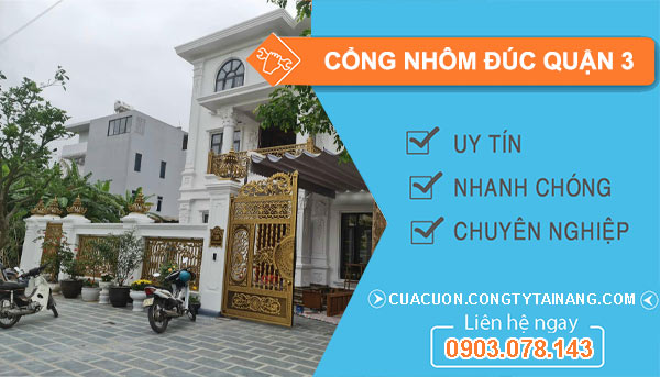 Thi công cổng nhôm đúc Quận 3