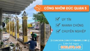 Thi công cổng nhôm đúc Quận 5