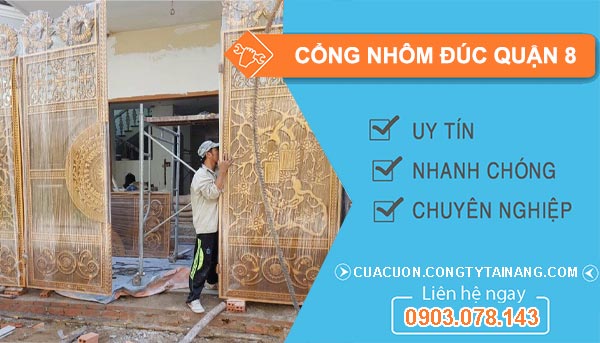 Thi công cổng nhôm đúc Quận 8