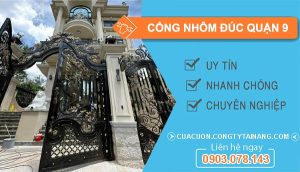 Thi công cổng nhôm đúc Quận 9