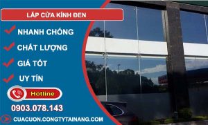 thợ lắp cửa kính đen