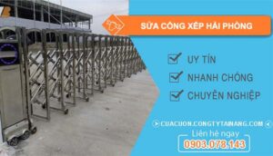 sửa cổng xếp hải phòng
