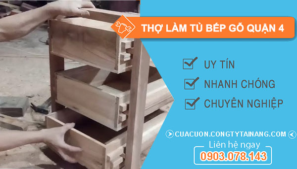 dịch vụ Thợ làm tủ bếp gỗ Quận 4
