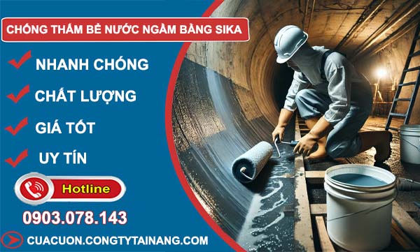 chống thấm bể nước ngầm bằng sika