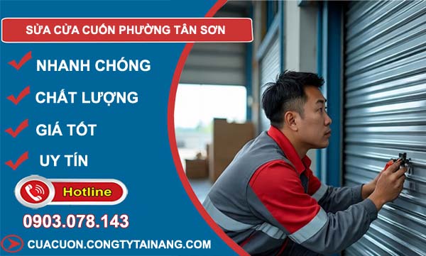 sửa cửa cuốn phường tân sơn giá rẻ