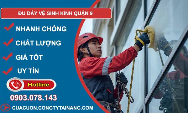 đu dây vệ sinh kính quận 9 giá rẻ