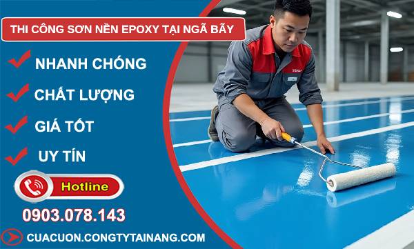 thi công sơn nen epoxy tại ngã bãy