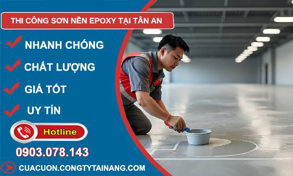 thi công sơn nền epoxy tại tân an