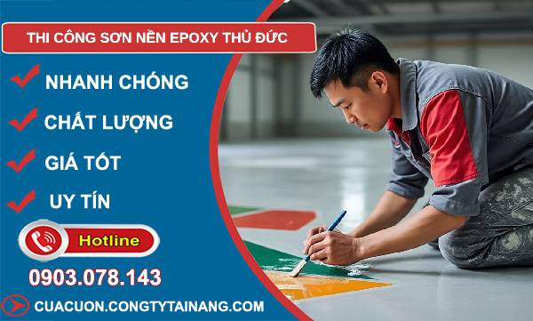 thi công sơn nền epoxy thỉ đức uy tín