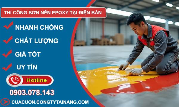 thi công sơn nền epoxy tại điện bàn