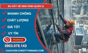đu dây vệ sinh kính quận 11 giá rẻ
