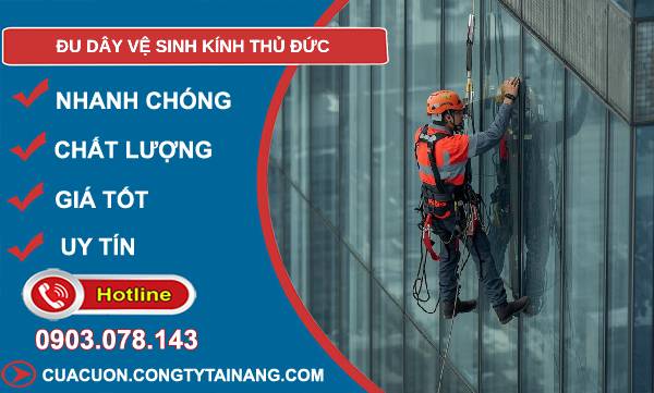đu dây vệ sinh kính thủ đức giá rẻ