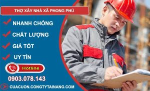 thợ xây nhà xã phong phú giá rẻ