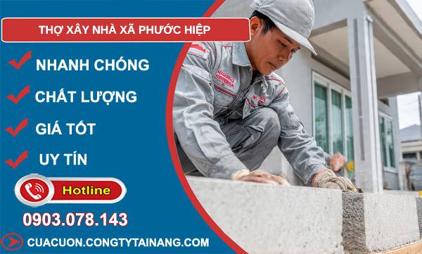 thợ xây nhà xã phước hiệp