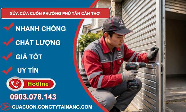 Sửa cửa cuốn phường Phú Tân Cần Thơ