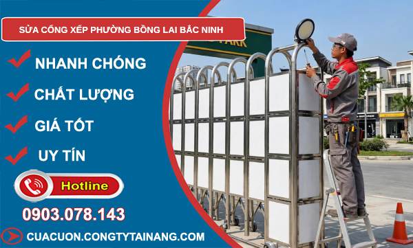 sửa cổng xếp Bồng Lai
