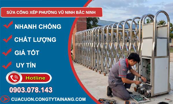 sửa cổng xếp Vũ Ninh