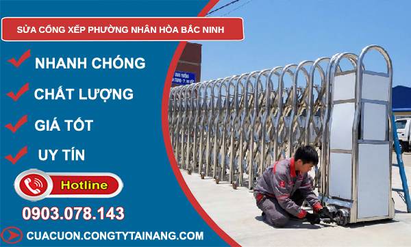 sửa cổng xếp phường Nhân Hòa Bắc Ninh