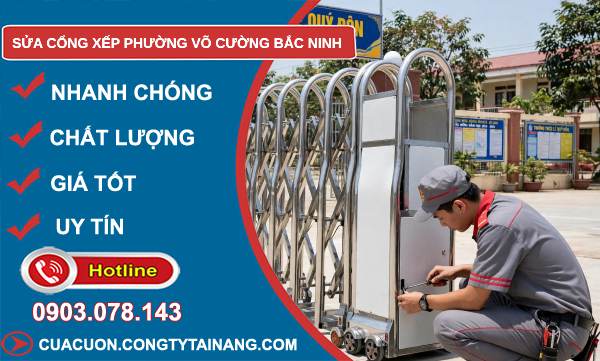 sửa cổng xếp Võ Cường