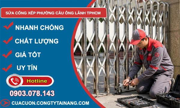 sửa cổng xếp Cầu Ông Lãnh
