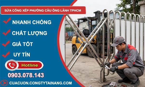 sửa cổng xếp phường Cầu Ông Lãnh TPHCM