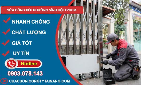 sửa cổng xếp phường Vĩnh Hội TPHCM