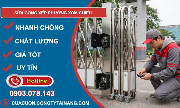 sửa cổng xếp phường Xóm Chiếu TPHCM