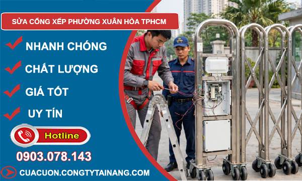 sửa cổng xếp phường Xuân Hòa