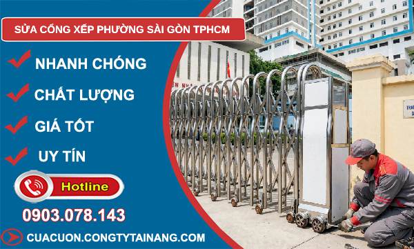 sửa cổng xếp Sài Gòn