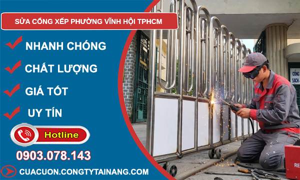 sửa cổng xếp Vĩnh Hội