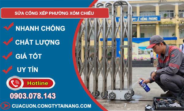sửa cổng xếp Xóm Chiếu