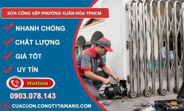 sửa cổng xếp Xuân Hòa