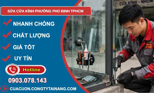 sửa cửa kính Phú Định
