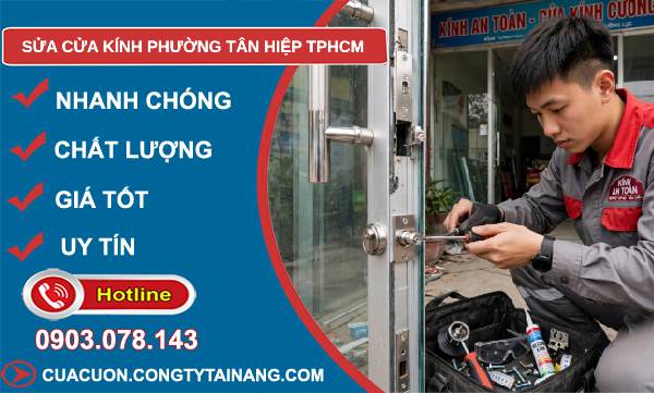 sửa cửa kính phường Tân Hiệp
