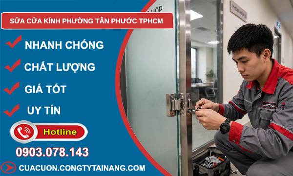sửa cửa kính phường Tân Phước