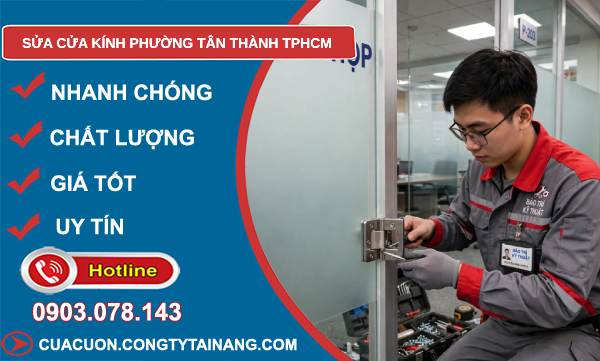 sửa cửa kính phường Tân Thành