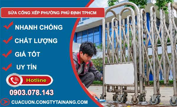 sửa cổng xếp phường Phú Định TPHCM
