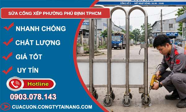 sửa cổng xếp phường Phú Định